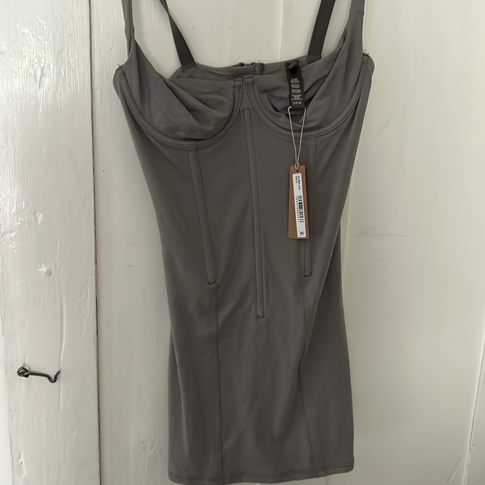 NEW WITH TAGS Skims gray corset dress small